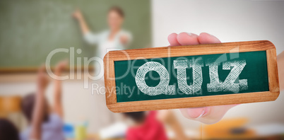 Quiz against pupils raising their hands during class
