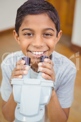 Pupil at science lesson in classroom