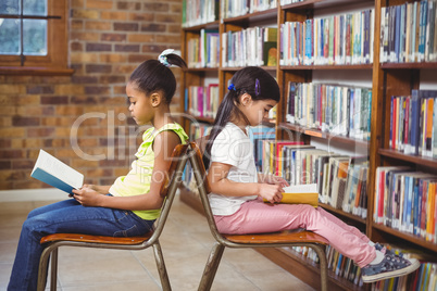 Pupils reading books in the library