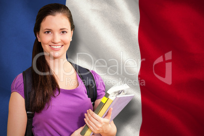 Composite image of happy student