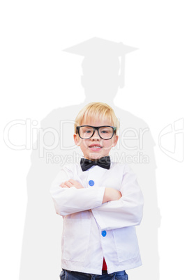 Composite image of cute pupil dressed up as teacher Composite image of cute pupil dressed up as teacher