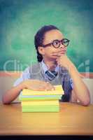 Smiling smart student with books