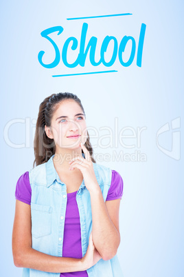 School against blue vignette background
