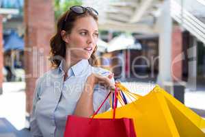 Pretty woman shopping at the mall