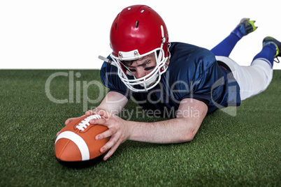 American football player scoring a touchdown