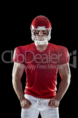 American football player looking at camera