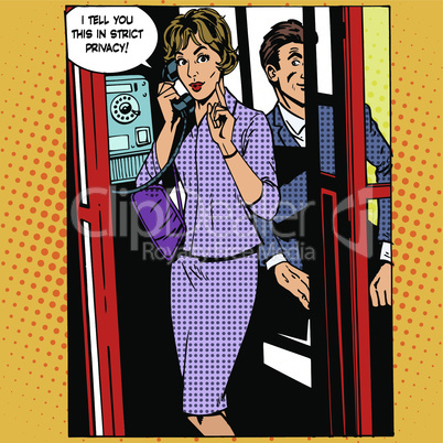 Privacy surveillance phone conversation woman