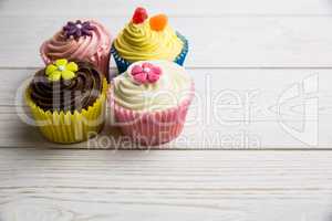 Delicious cupcakes on a table