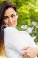 Beautiful brunette in the park