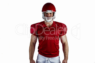 American football player looking at camera American football player looking at camera