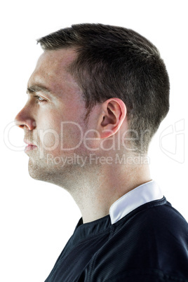 Rugby player on a profile view