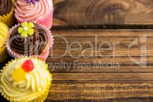 Delicious cupcakes on a table