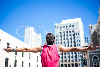 Handsome athlete enjoying the sun