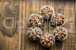 Chocolate cupcakes on a table