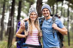 Portrait of a happy hiker couple
