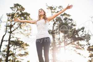 Young happy jogger cheering