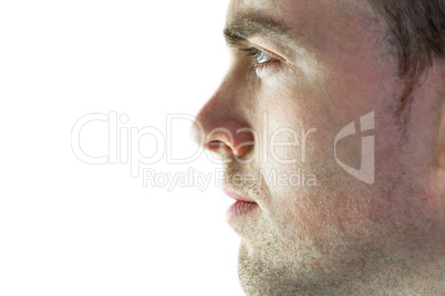 Rugby player on a profile view