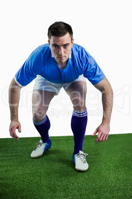 Rugby player ready to tackle the opponent