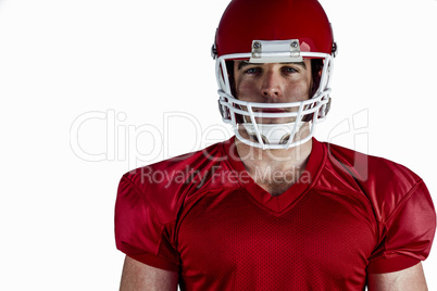 American football player looking at camera