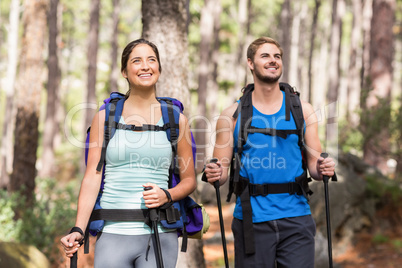 Happy joggers standing