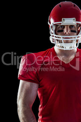 American football player looking at camera American football player looking at camera