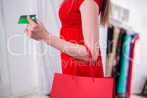 Woman shopping with her credit card