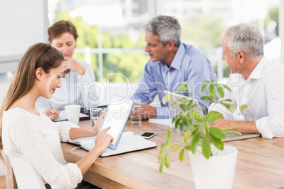 Business people having a meeting