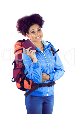 Young woman showing her passeport