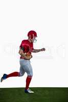 American football player running with football