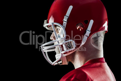 American football player looking at camera American football player looking at camera