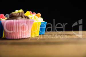 Delicious cupcakes on a table