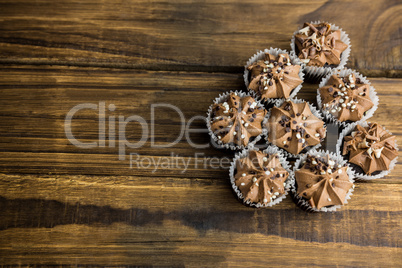 Chocolate cupcakes on a table