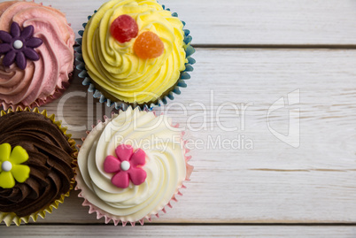 Delicious cupcakes on a table