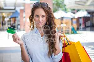 Pretty woman shopping at the mall