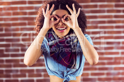 Smiling attractive young woman having fun