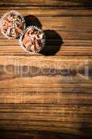 Chocolate cupcakes on a table