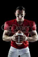 American football player looking at camera