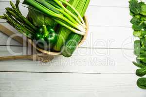 Green vegetables on table