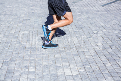 Athletes legs running