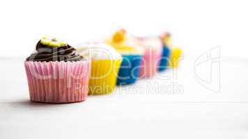 Delicious cupcakes on a table