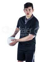 Rugby player about to throw the rugby ball