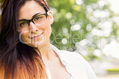 Beautiful brunette in the park