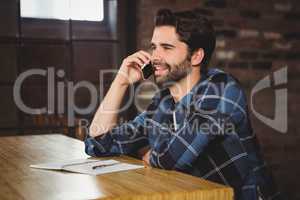 Young man on the phone