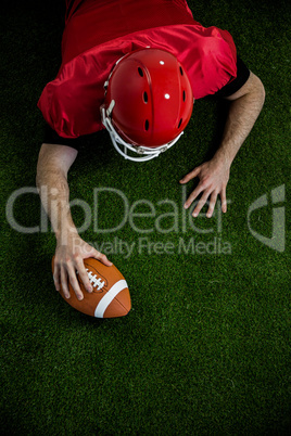 American football player trying to score