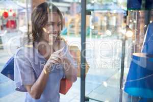 Pretty woman shopping at the mall