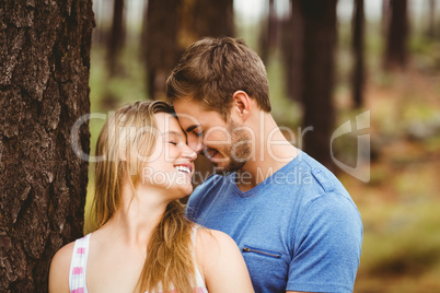 Young happy hiker couple