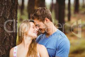 Young happy hiker couple