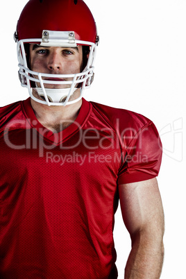 American football player looking at camera American football player looking at camera