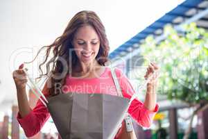 Pretty woman shopping at the mall