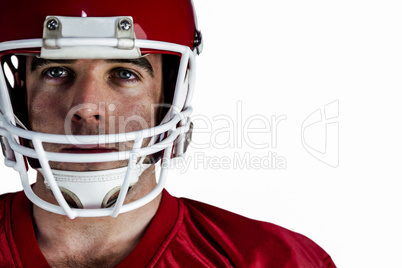 American football player looking at camera American football player looking at camera